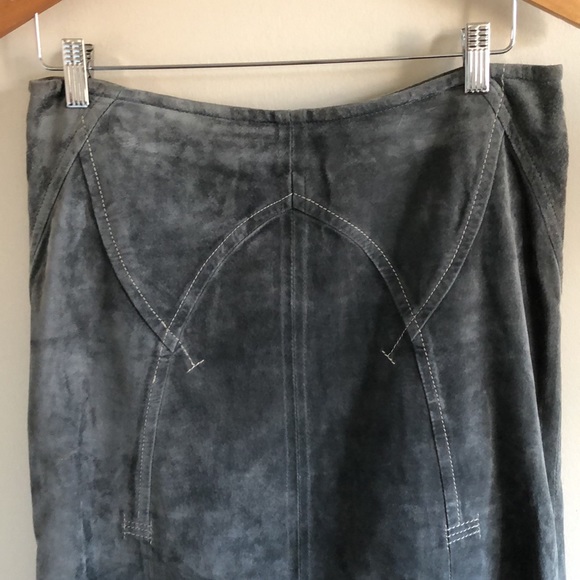 Vintage Danier genuine suede leather mini skirt grey size Medium - Picture 2 of 7